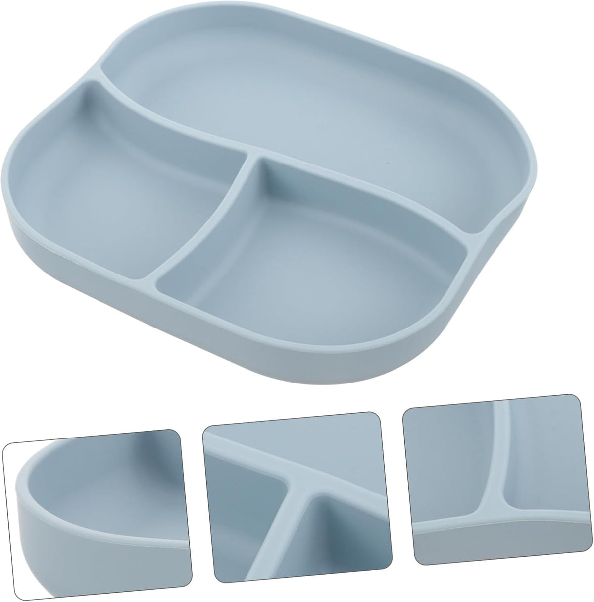 Food Grade Silicone Suction Cup Food Eating Plate for Elderly and Patients Divided Non Slip Suction Base and Portable Home Dining Tableware