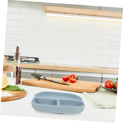 Food Grade Silicone Suction Cup Food Eating Plate for Elderly and Patients Divided Non Slip Suction Base and Portable Home Dining Tableware