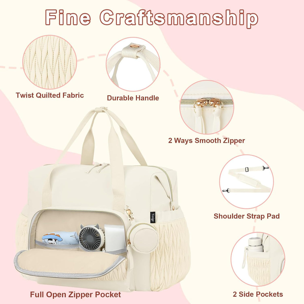 Diaper Tote Bag for Baby 6PCS, Large Mom Hospital Bags with Changing Pad