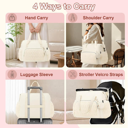 Diaper Tote Bag for Baby 6PCS, Large Mom Hospital Bags with Changing Pad