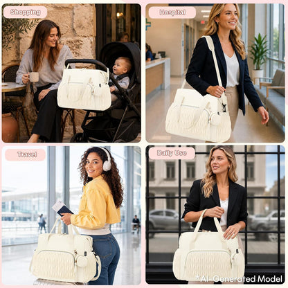 Diaper Tote Bag for Baby 6PCS, Large Mom Hospital Bags with Changing Pad