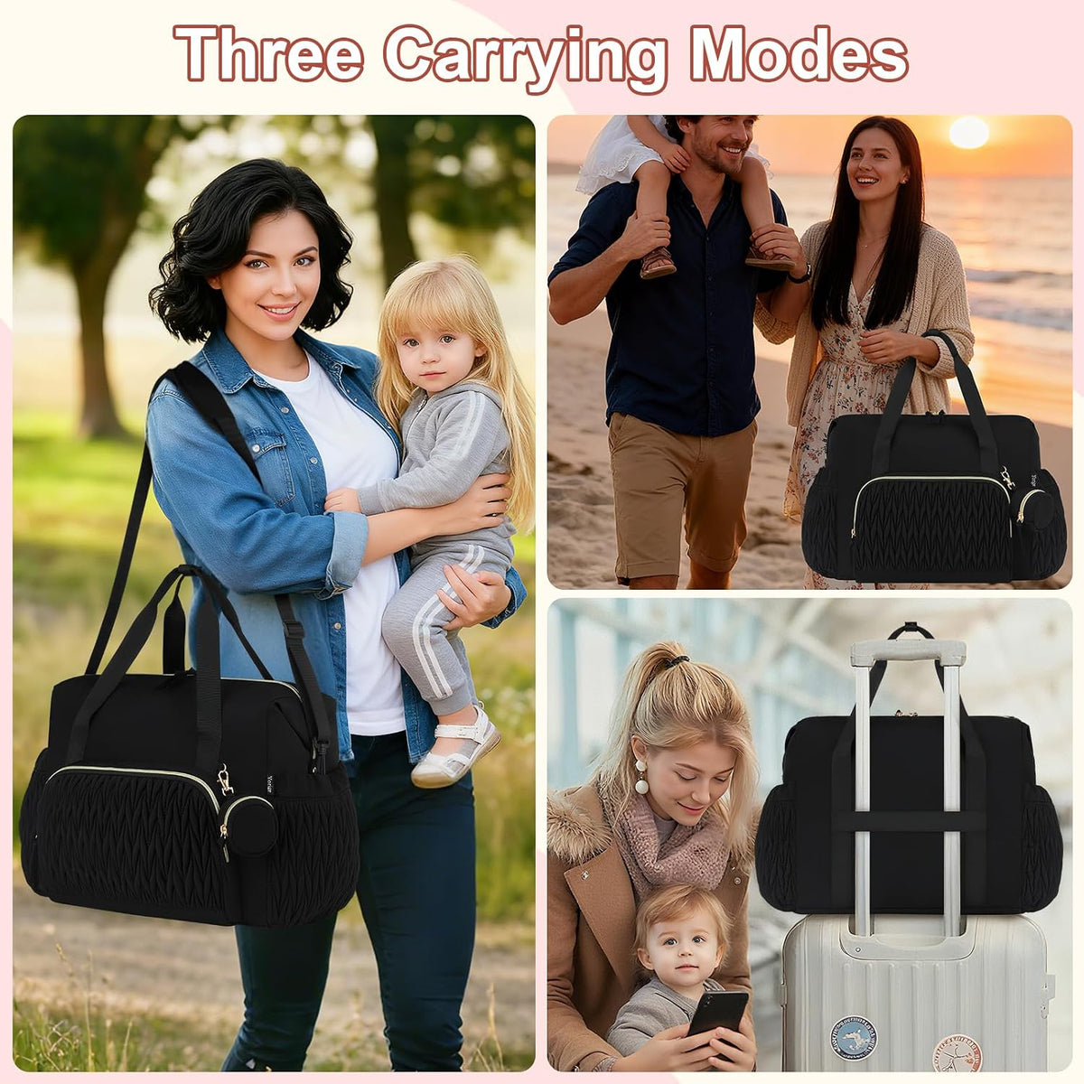 Diaper Tote Bag for Baby 6PCS, Large Mom Hospital Bags with Changing Pad