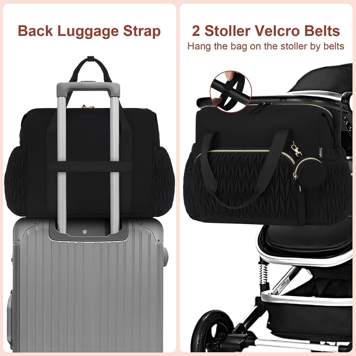 Diaper Tote Bag for Baby 6PCS, Large Mom Hospital Bags with Changing Pad