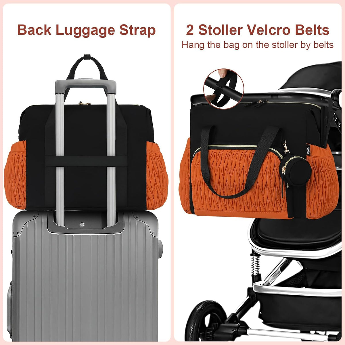 Diaper Tote Bag for Baby 6PCS, Large Mom Hospital Bags with Changing Pad