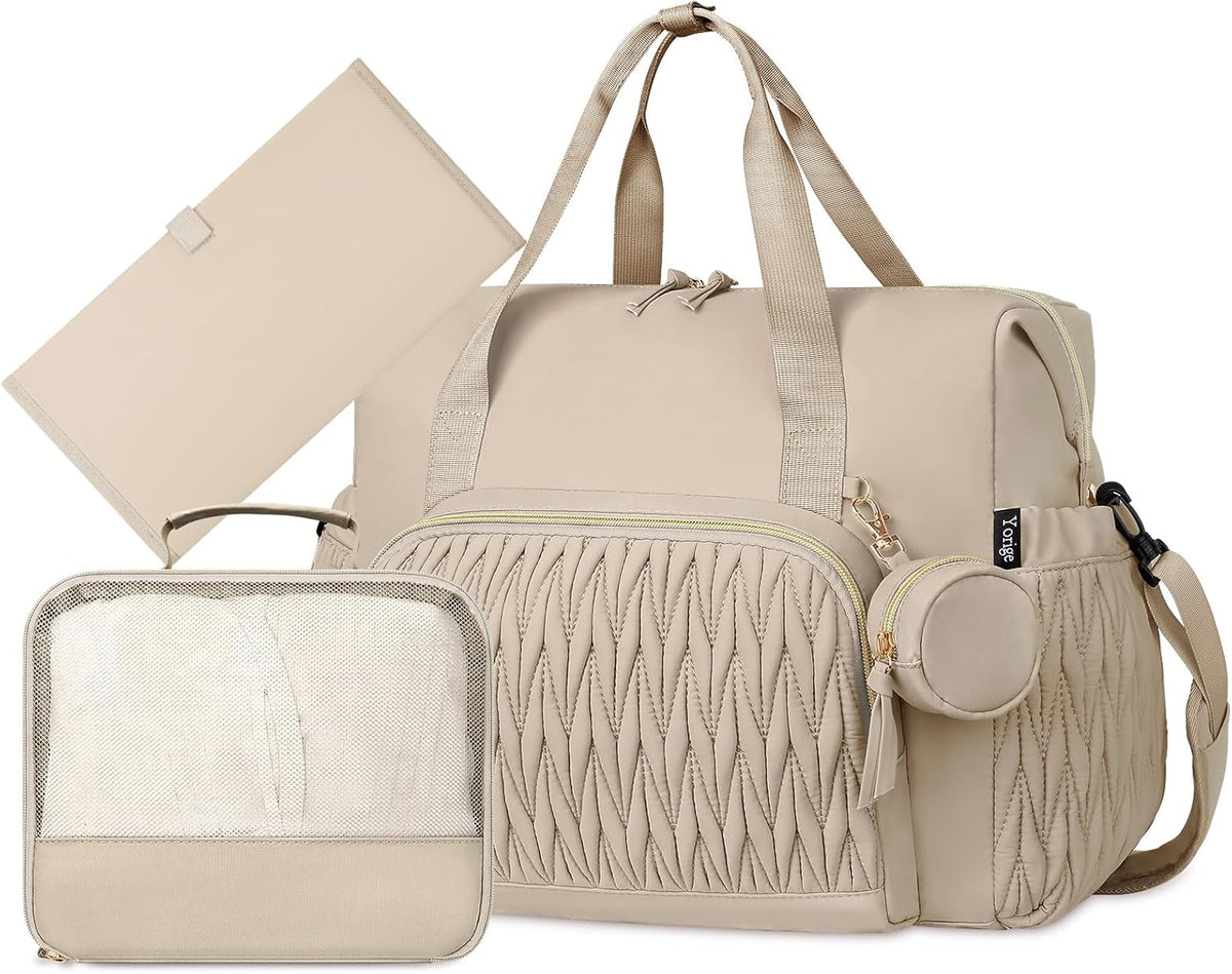 Diaper Tote Bag for Baby 6PCS, Large Mom Hospital Bags with Changing Pad