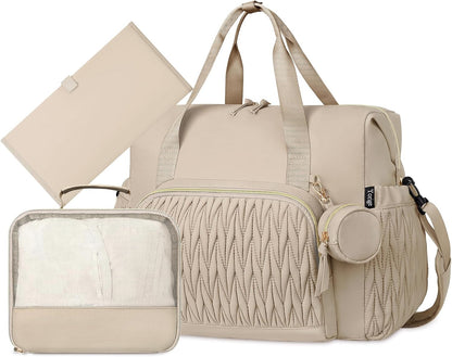 Diaper Tote Bag for Baby 6PCS, Large Mom Hospital Bags with Changing Pad