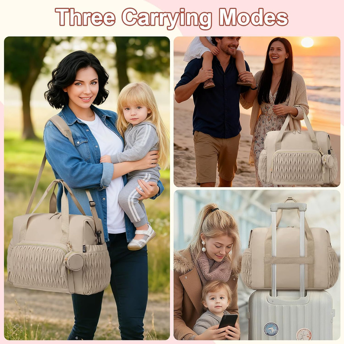 Diaper Tote Bag for Baby 6PCS, Large Mom Hospital Bags with Changing Pad