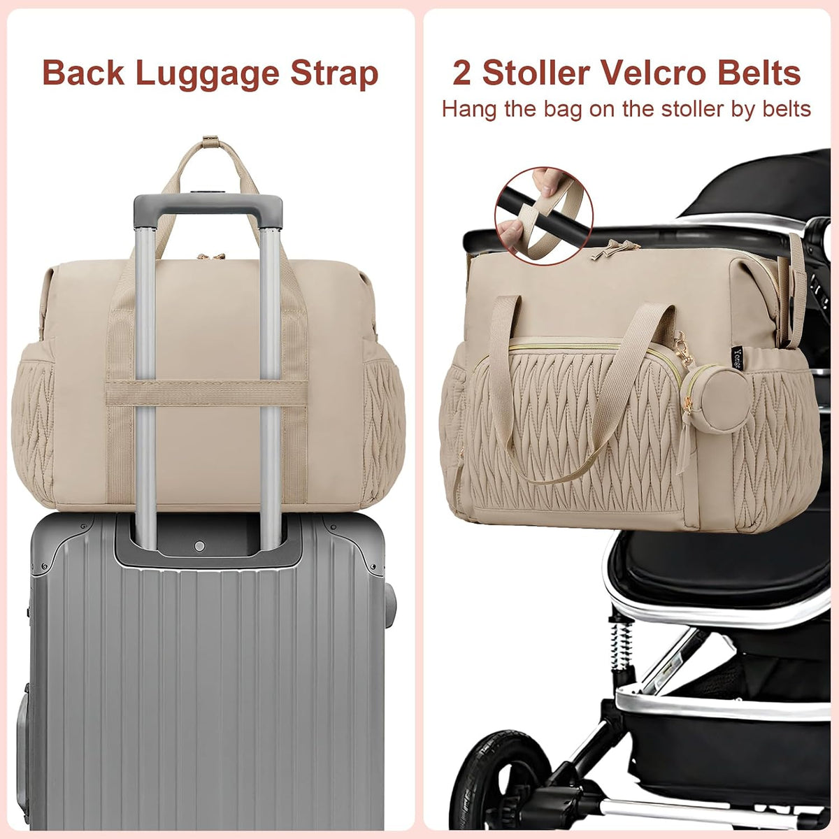 Diaper Tote Bag for Baby 6PCS, Large Mom Hospital Bags with Changing Pad