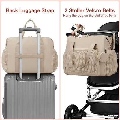 Diaper Tote Bag for Baby 6PCS, Large Mom Hospital Bags with Changing Pad