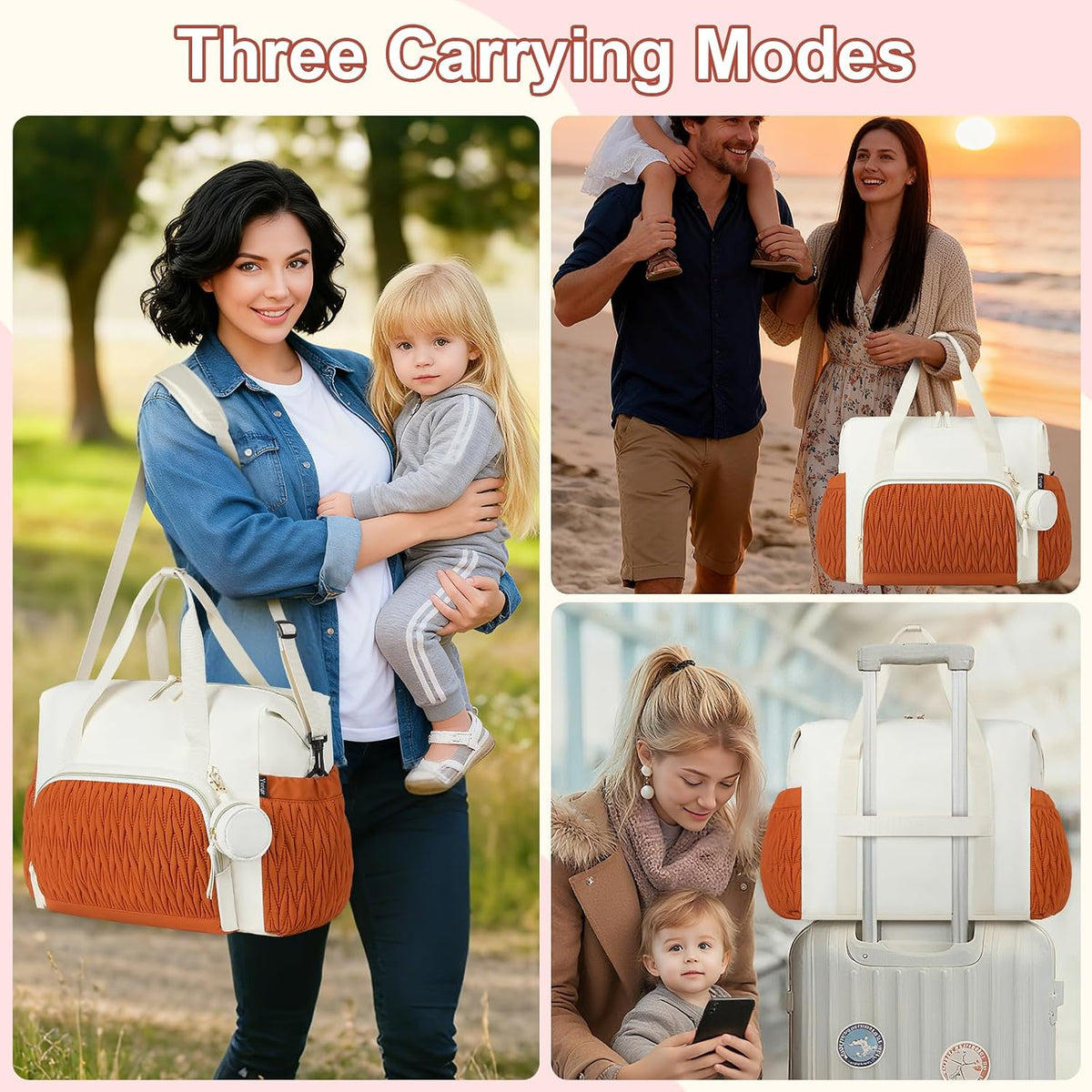 Diaper Tote Bag for Baby 6PCS, Large Mom Hospital Bags with Changing Pad
