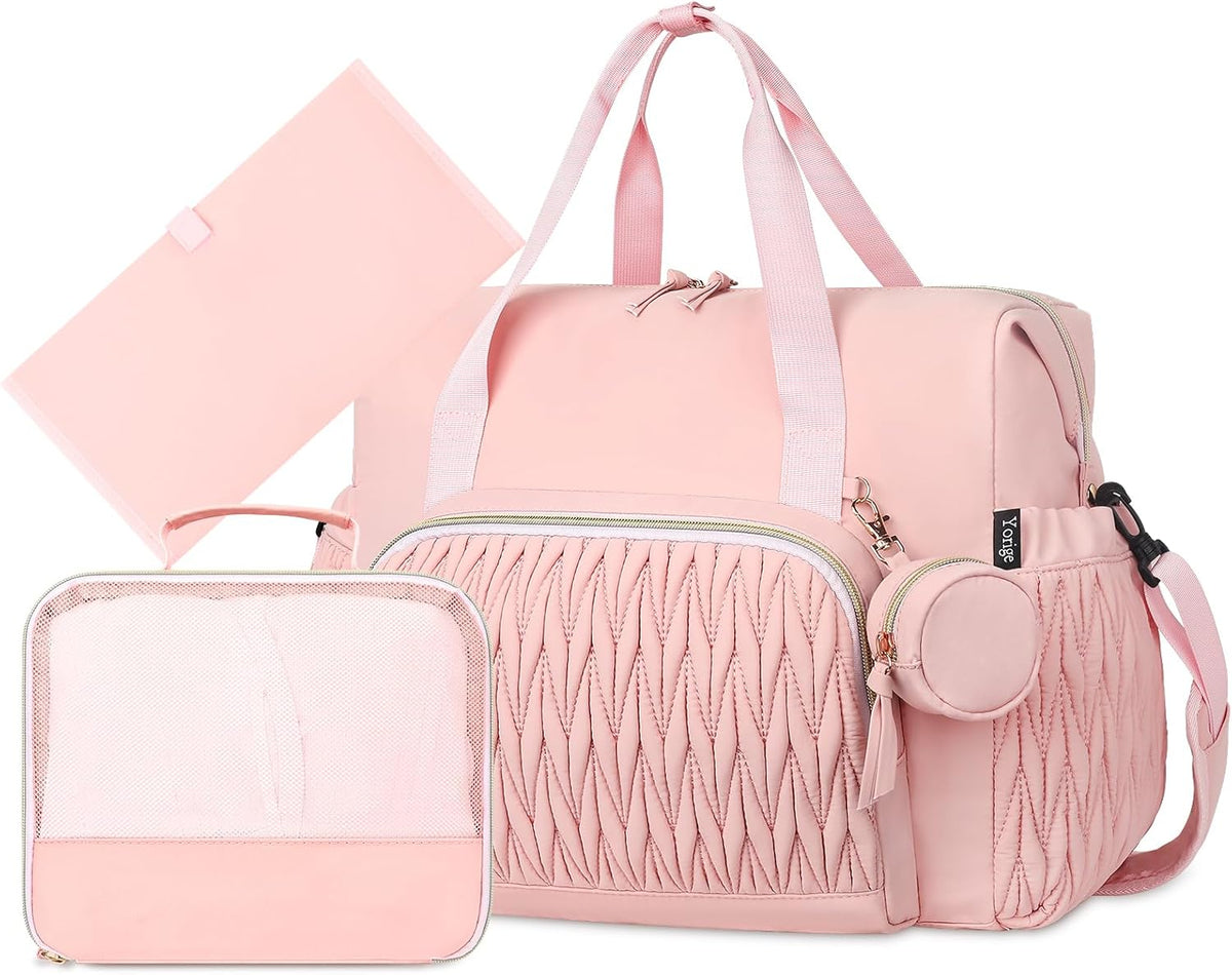 Diaper Tote Bag for Baby 6PCS, Large Mom Hospital Bags with Changing Pad