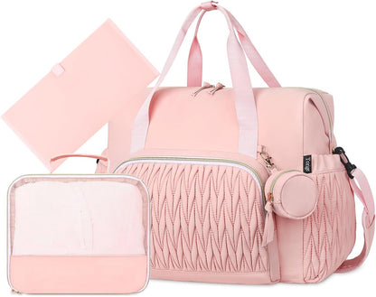 Diaper Tote Bag for Baby 6PCS, Large Mom Hospital Bags with Changing Pad