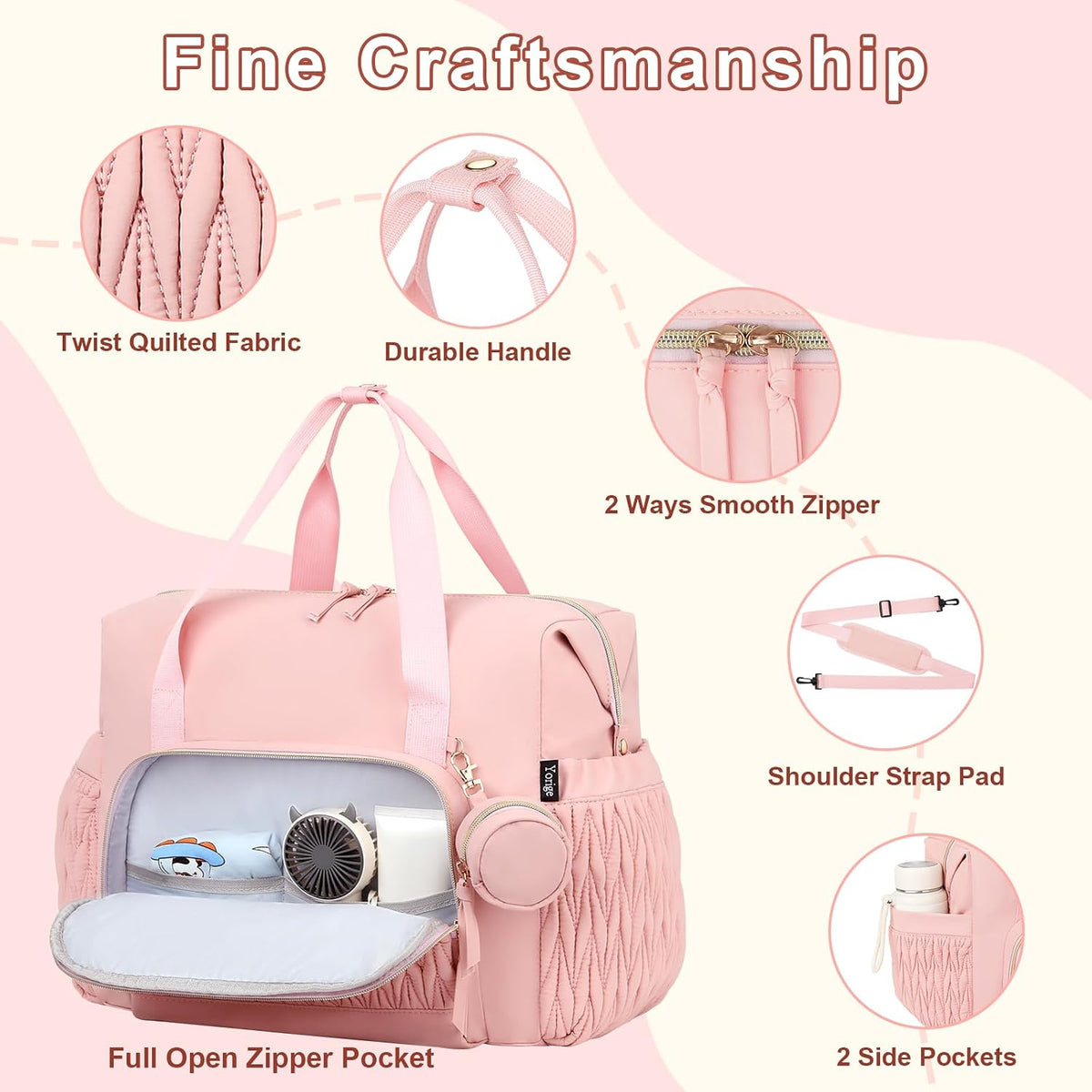 Diaper Tote Bag for Baby 6PCS, Large Mom Hospital Bags with Changing Pad