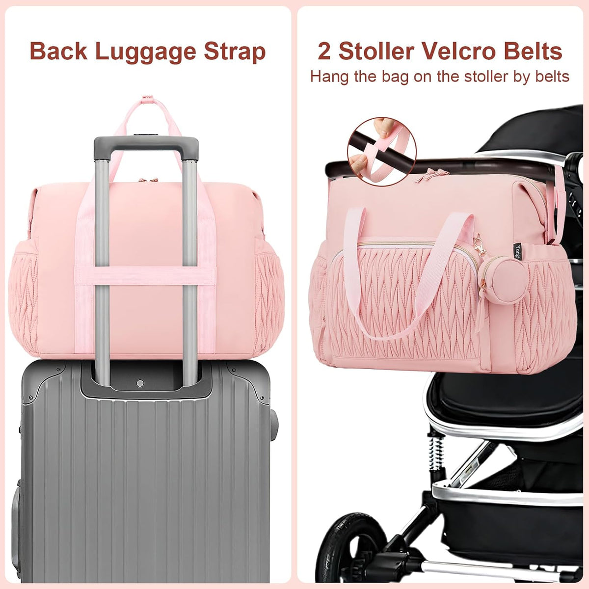Diaper Tote Bag for Baby 6PCS, Large Mom Hospital Bags with Changing Pad