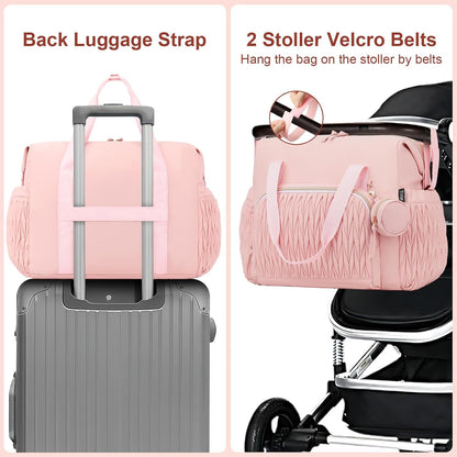 Diaper Tote Bag for Baby 6PCS, Large Mom Hospital Bags with Changing Pad