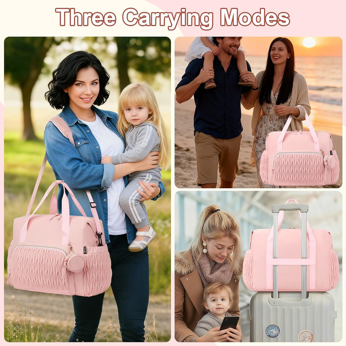 Diaper Tote Bag for Baby 6PCS, Large Mom Hospital Bags with Changing Pad