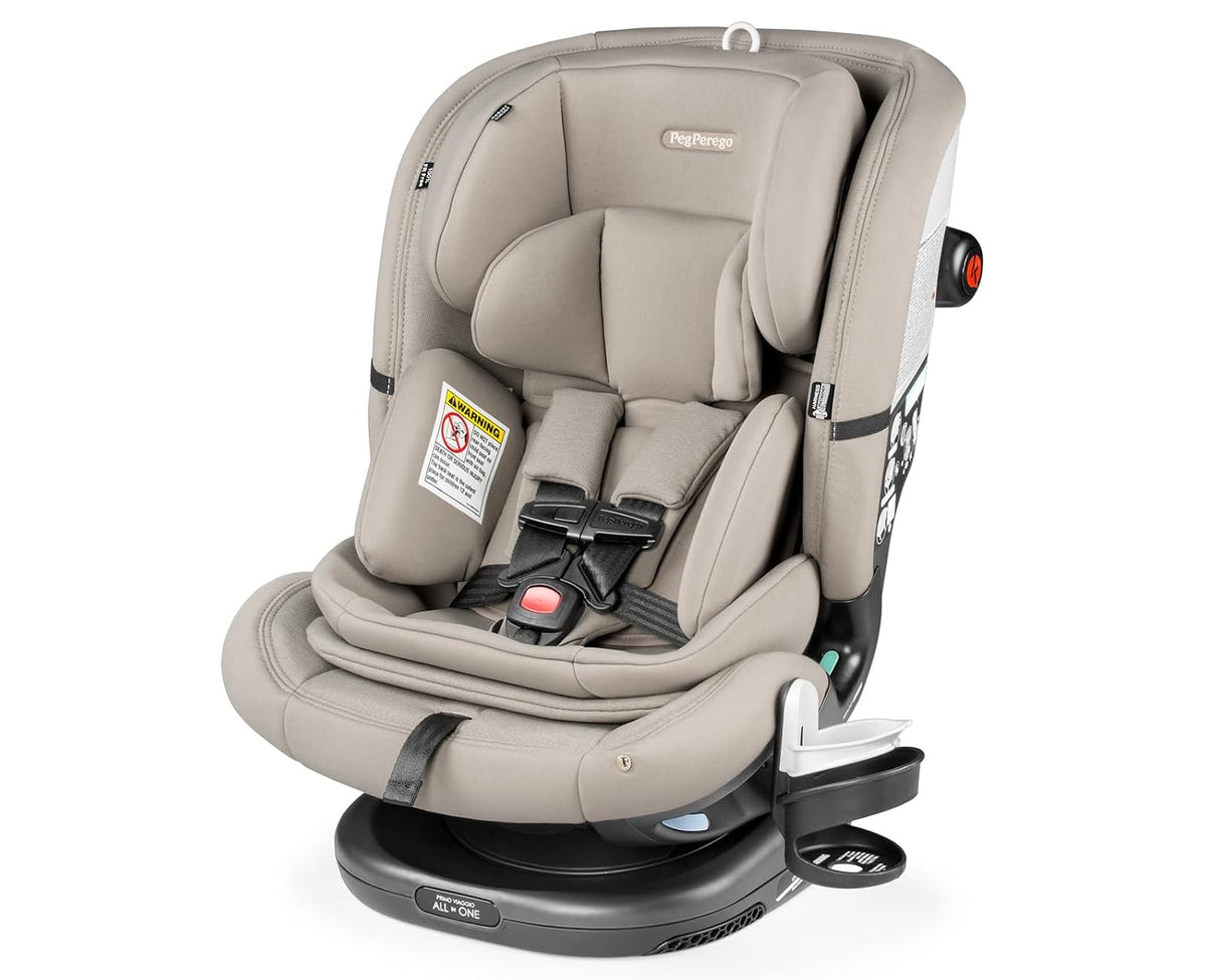 Primo Viaggio All-in-One Convertible Car Seat – Newborn to 10+ Years – 5-120 lbs – Height Adjustable & Slim, 100% FR-Free, Made in Italy, Astral (Beige)
