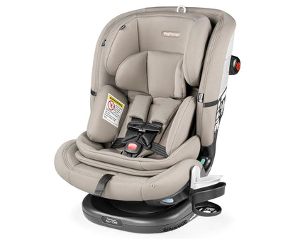 Primo Viaggio All-in-One Convertible Car Seat – Newborn to 10+ Years – 5-120 lbs – Height Adjustable & Slim, 100% FR-Free, Made in Italy, Astral (Beige)