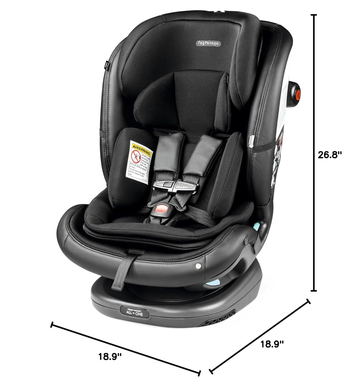 Primo Viaggio All-in-One Convertible Car Seat – Newborn to 10+ Years – 5-120 lbs – Height Adjustable & Slim, 100% FR-Free, Made in Italy, Astral (Beige)
