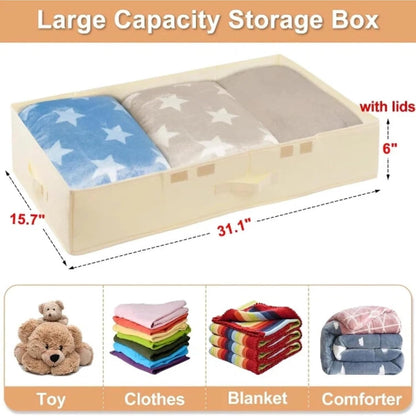 6 in Tall Under Bed Storage Containers with Lids, Grey