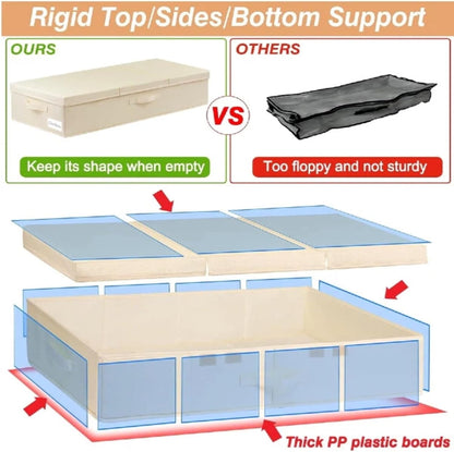 6 in Tall Under Bed Storage Containers with Lids, Grey
