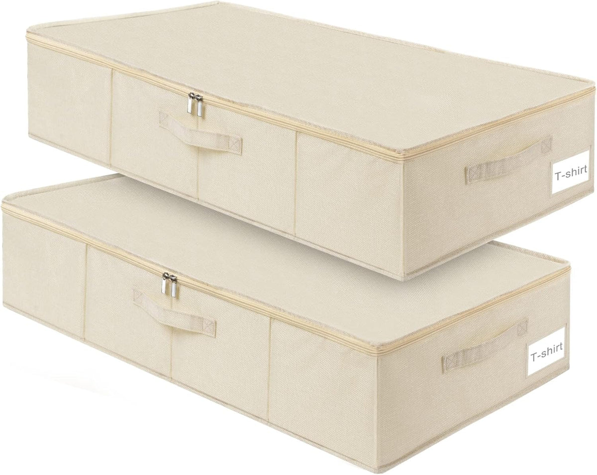 6 in Tall Under Bed Storage Containers with Lids, Grey
