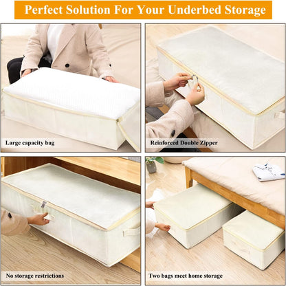 6 in Tall Under Bed Storage Containers with Lids, Grey