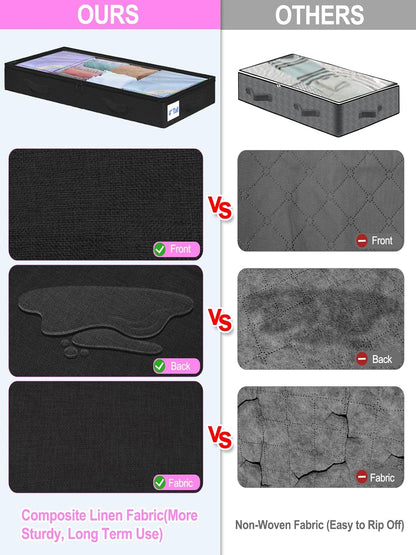 6 in Tall Under Bed Storage Containers with Lids, Grey