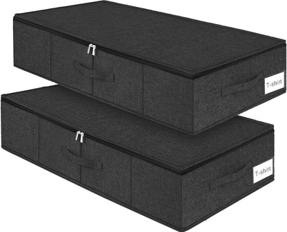 6 in Tall Under Bed Storage Containers with Lids, Grey