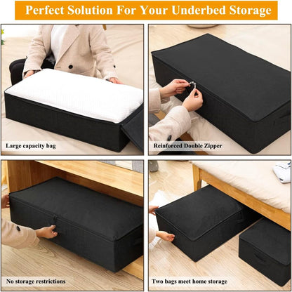 6 in Tall Under Bed Storage Containers with Lids, Grey