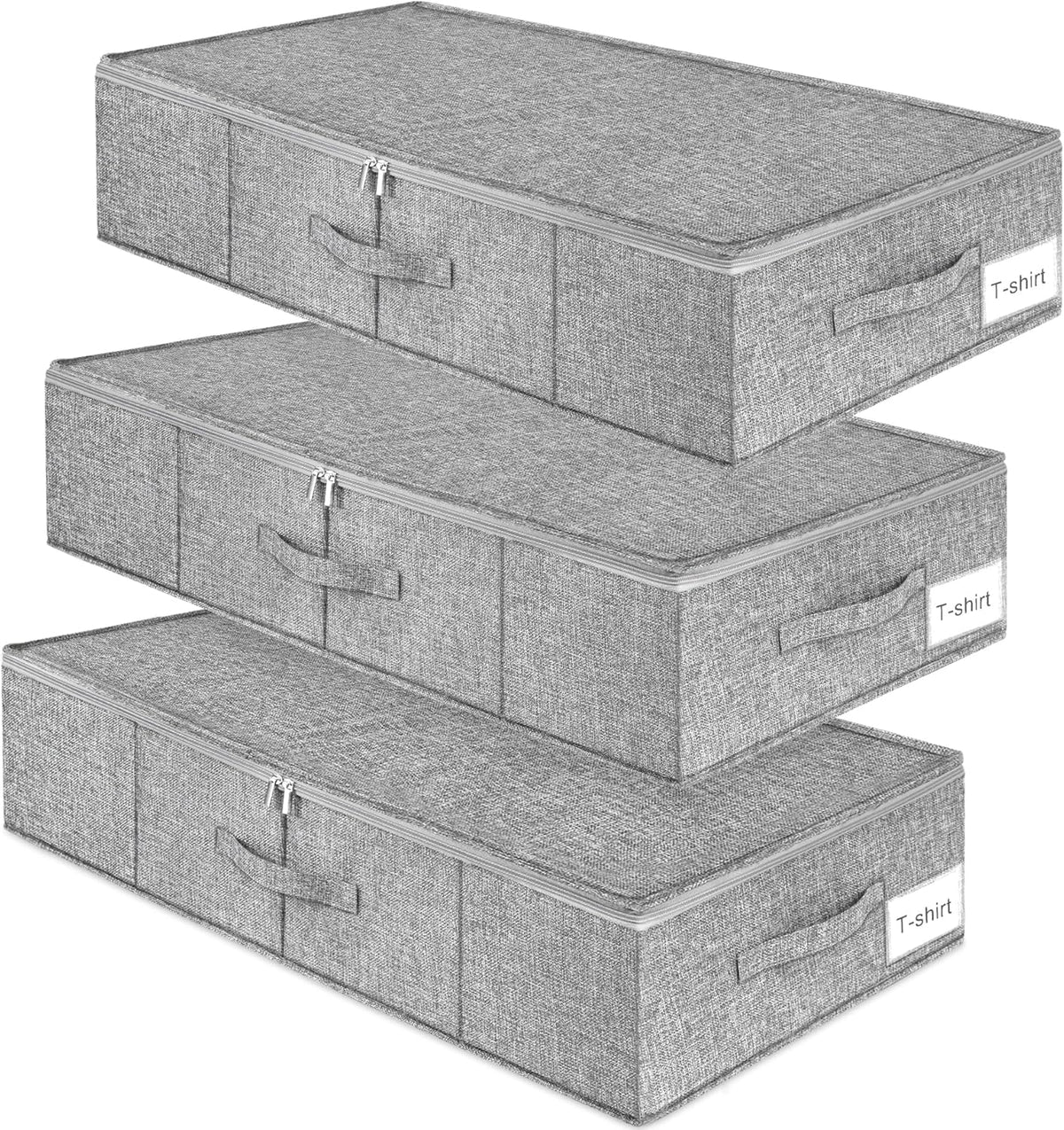 6 in Tall Under Bed Storage Containers with Lids, Grey