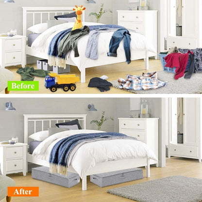 6 in Tall Under Bed Storage Containers with Lids, Grey