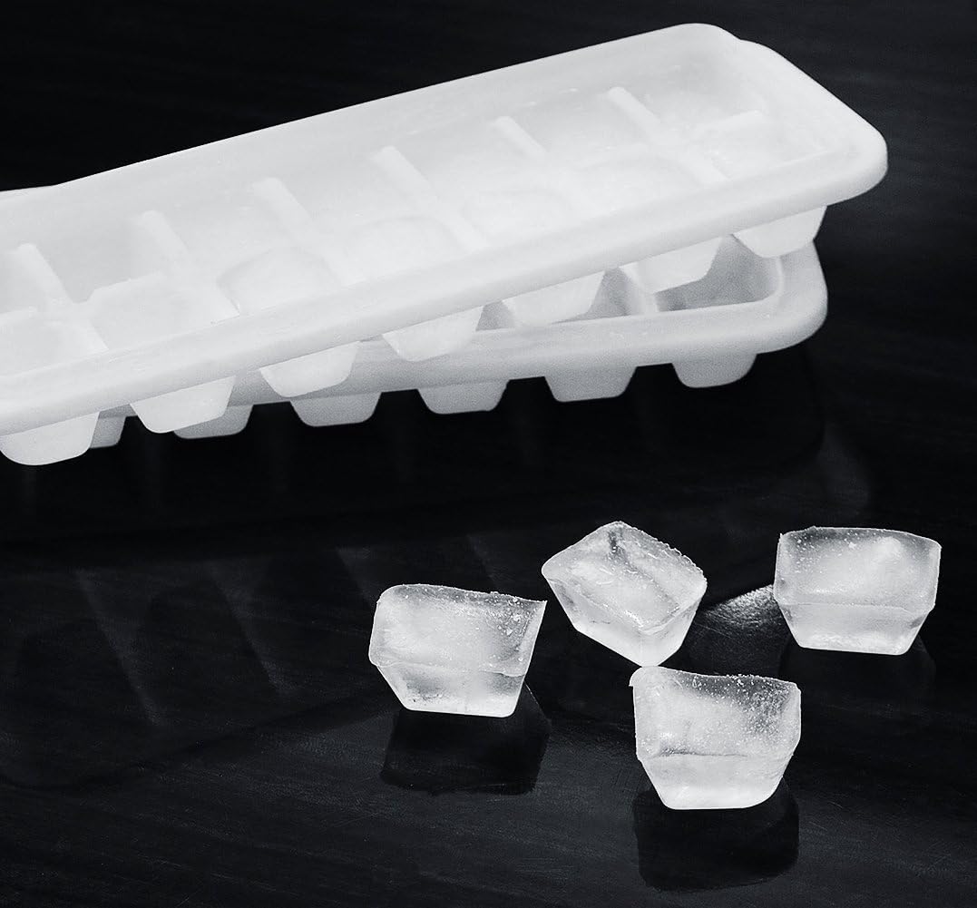 Ice Cube Trays With Lid - Set of 2 Ice Trays | Easy Release, Stackable, Compact, Odorless, BPA-Free Ice Molding Trays For Whiskey, Cold Drinks, Cocktails & Juices (Blue)