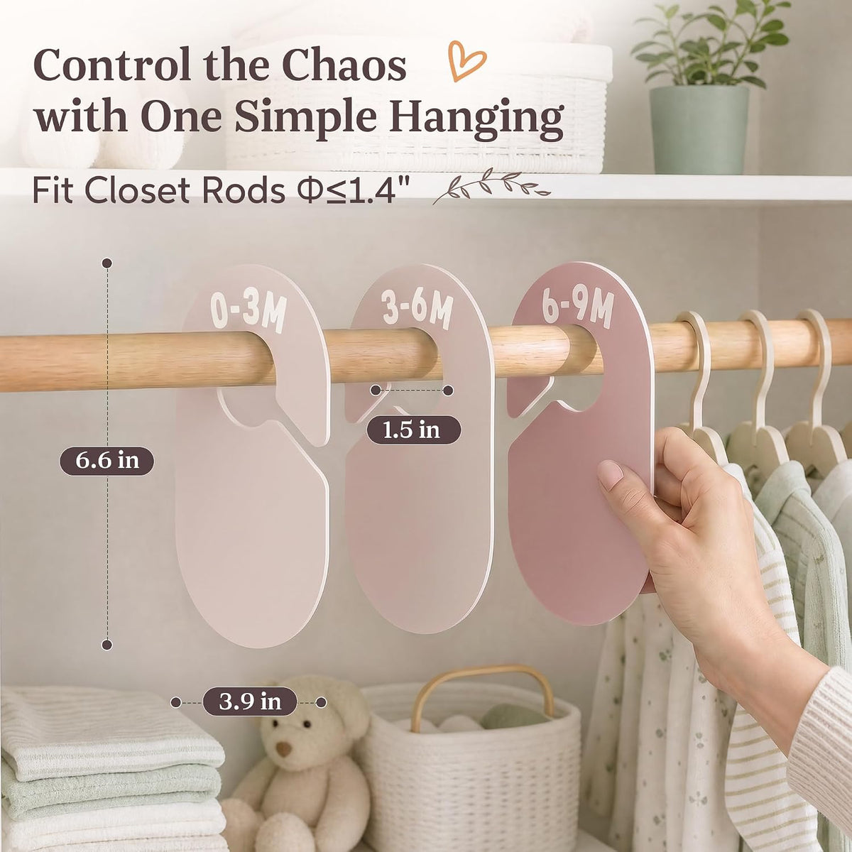 Baby Clothes Size Dividers Set for Nursery Closet Organizer, 7 Pcs