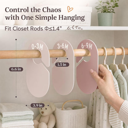 Baby Clothes Size Dividers Set for Nursery Closet Organizer, 7 Pcs