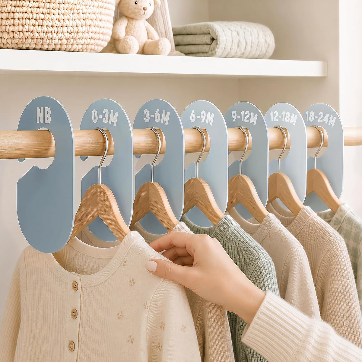 Baby Clothes Size Dividers Set for Nursery Closet Organizer, 7 Pcs