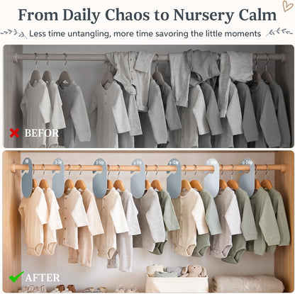 Baby Clothes Size Dividers Set for Nursery Closet Organizer, 7 Pcs
