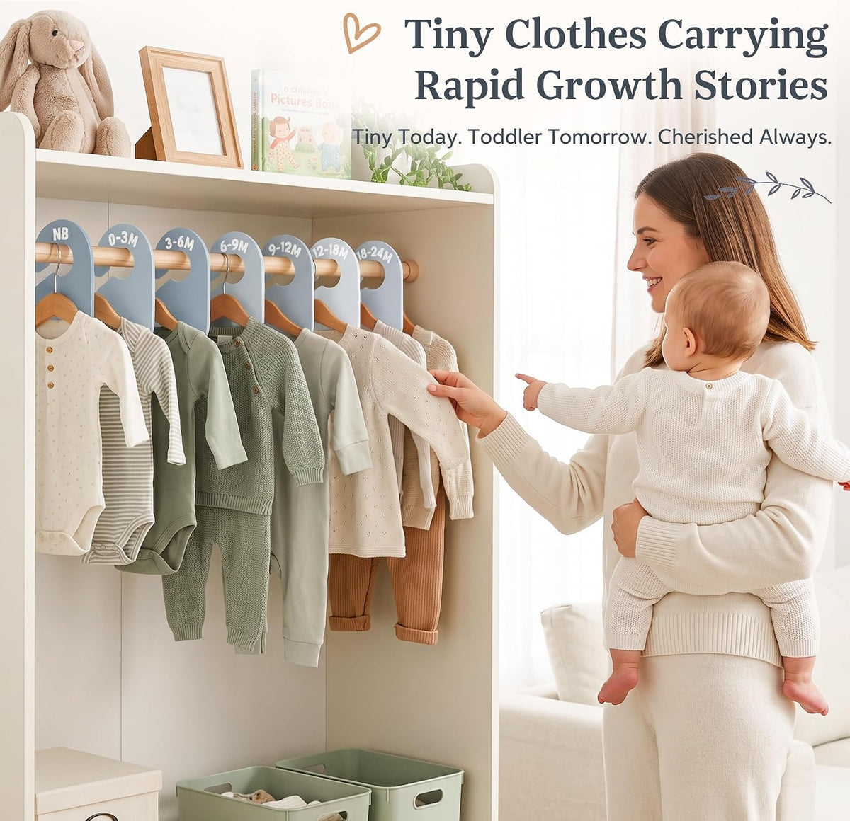 Baby Clothes Size Dividers Set for Nursery Closet Organizer, 7 Pcs