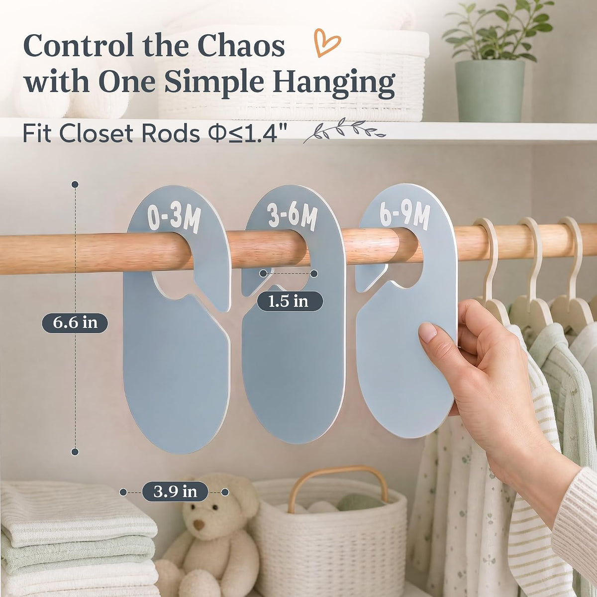 Baby Clothes Size Dividers Set for Nursery Closet Organizer, 7 Pcs