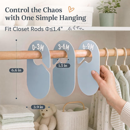 Baby Clothes Size Dividers Set for Nursery Closet Organizer, 7 Pcs