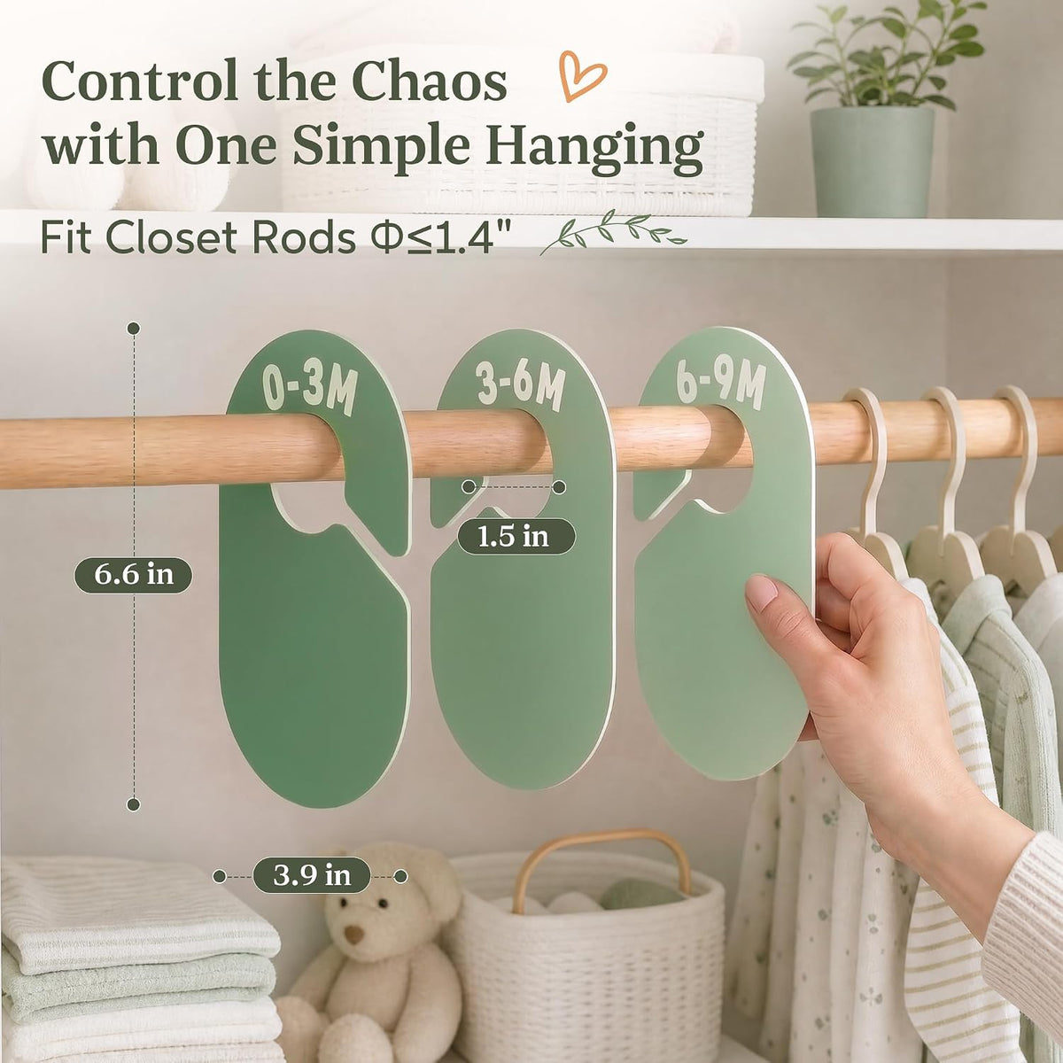 Baby Clothes Size Dividers Set for Nursery Closet Organizer, 7 Pcs