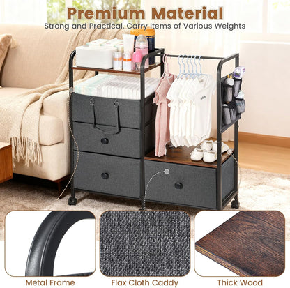 Orzbow Diaper Caddy cart, 3 Tier Baby Rolling Storage Cart