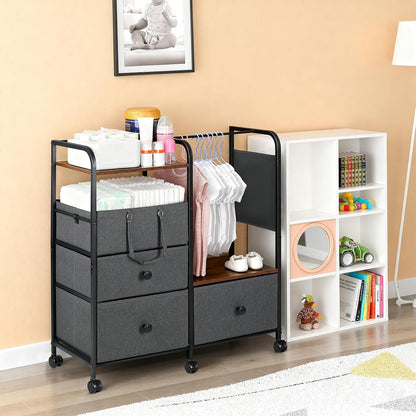 Orzbow Diaper Caddy cart, 3 Tier Baby Rolling Storage Cart
