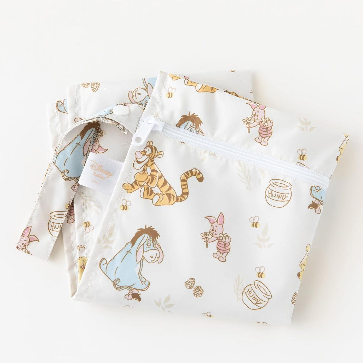 Larger Waterproof Wet Bag - For Baby, Travel, Swim Suit, Cloth Diapers, Pump Parts, Pool, Gym, Toiletry, Strap to Stroller - Reusable & Easy to Clean - 2pk - Beige & Pink Check