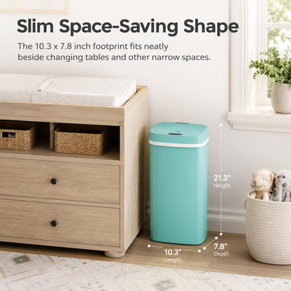 15L Smart Diaper Pail with Motion Sensor Lid | Touchless Hands-Free Baby Diaper Trash Can | Double Locking Seal | Slim Space-Saving Design | Quiet & Durable (Yellow)