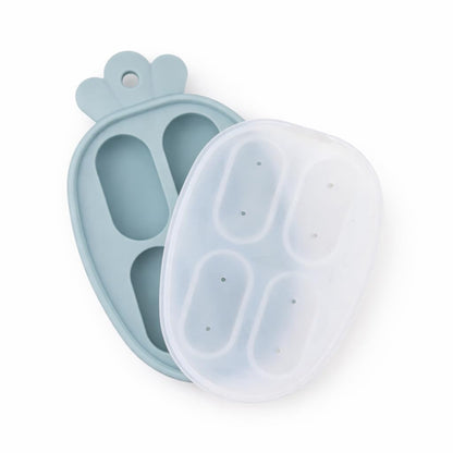 Silicone Baby Food Freezer Tray, BPA-Free Food Grade Silicone, Easy Release Cube Tray for Breastmilk & Purees, Dishwasher & Microwave Safe, Dusty Blue