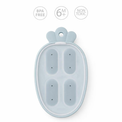 Silicone Baby Food Freezer Tray, BPA-Free Food Grade Silicone, Easy Release Cube Tray for Breastmilk & Purees, Dishwasher & Microwave Safe, Dusty Blue