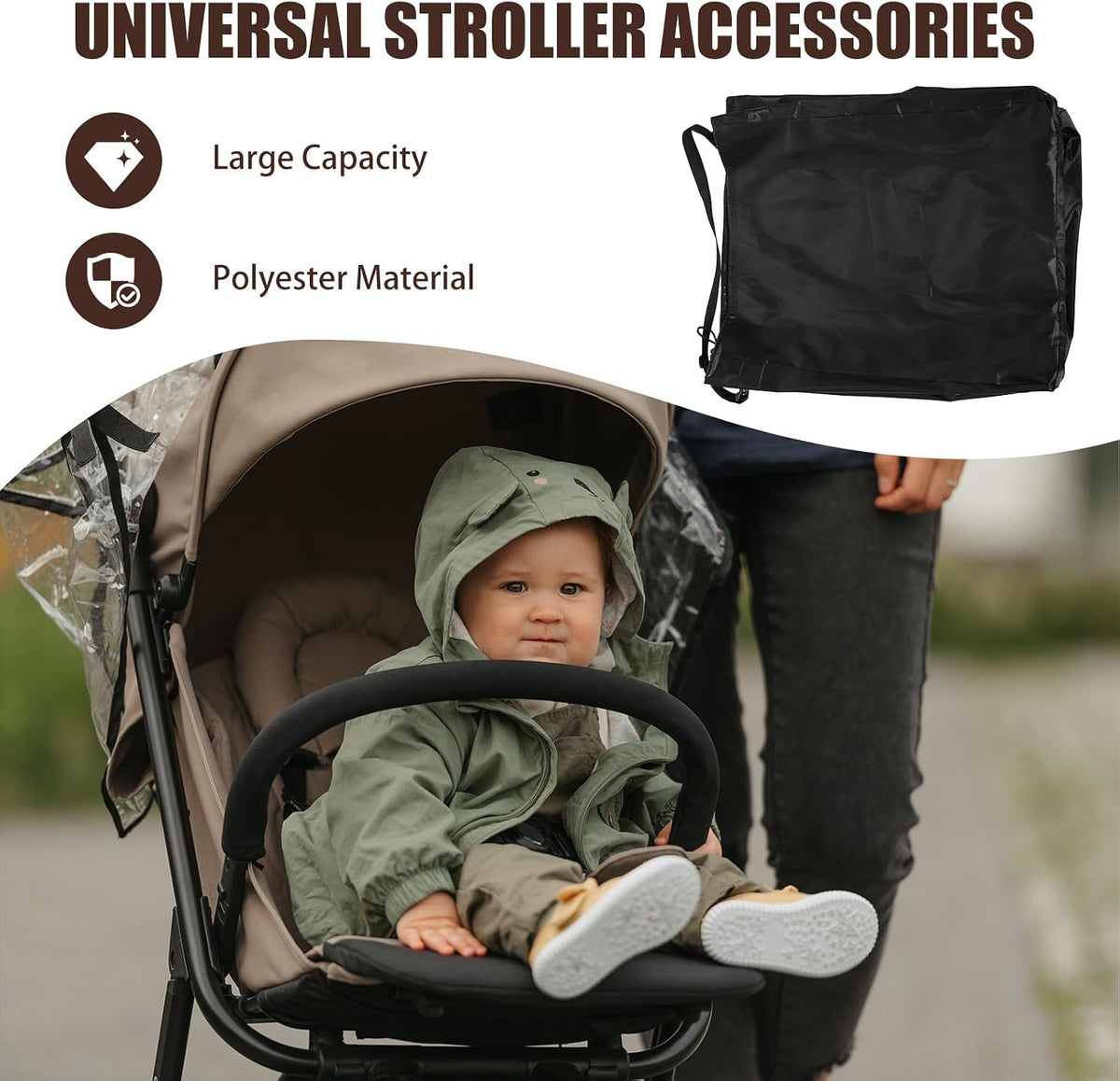 Universal Large Stroller Storage Bag with Shoulder Strap Portable Stroller Travel Organizer for Airplane Gate Check Dustproof Cover Travel Accessories