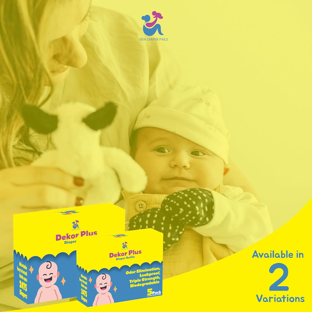 Diaper Pail Refills Compatible with Dekor PLUS, 5 Pack