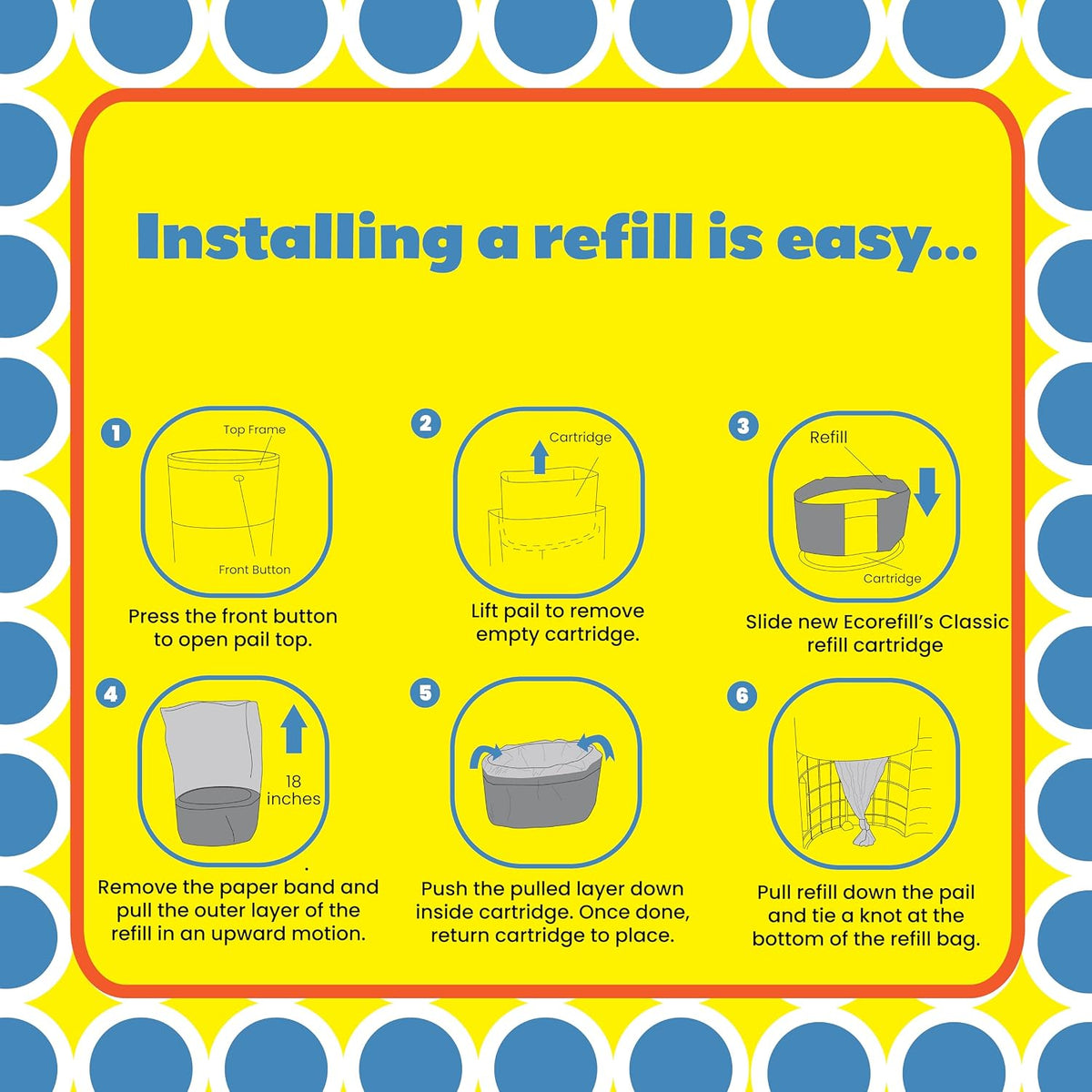 Diaper Pail Refills Compatible with Dekor PLUS, 5 Pack